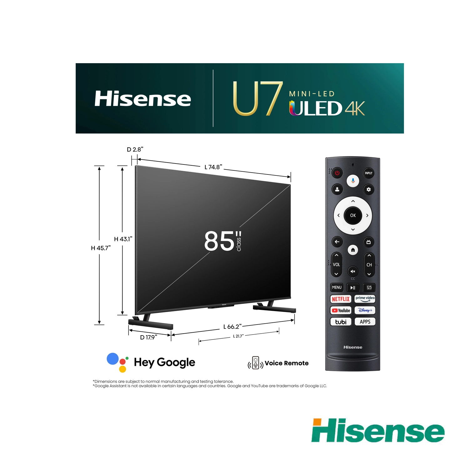تلویزیون هایسنس 85 اینچ مدل 85U7K - تصویر 3