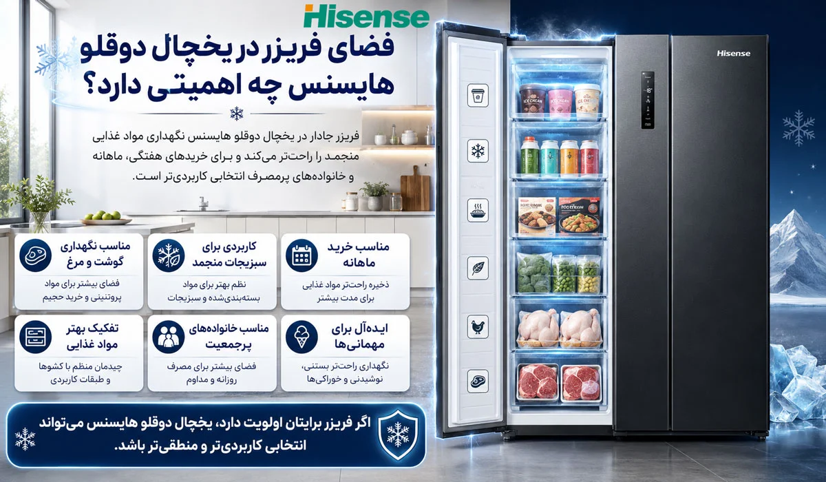 فضای فریزر در یخچال دوقلو هایسنس چه اهمیتی دارد